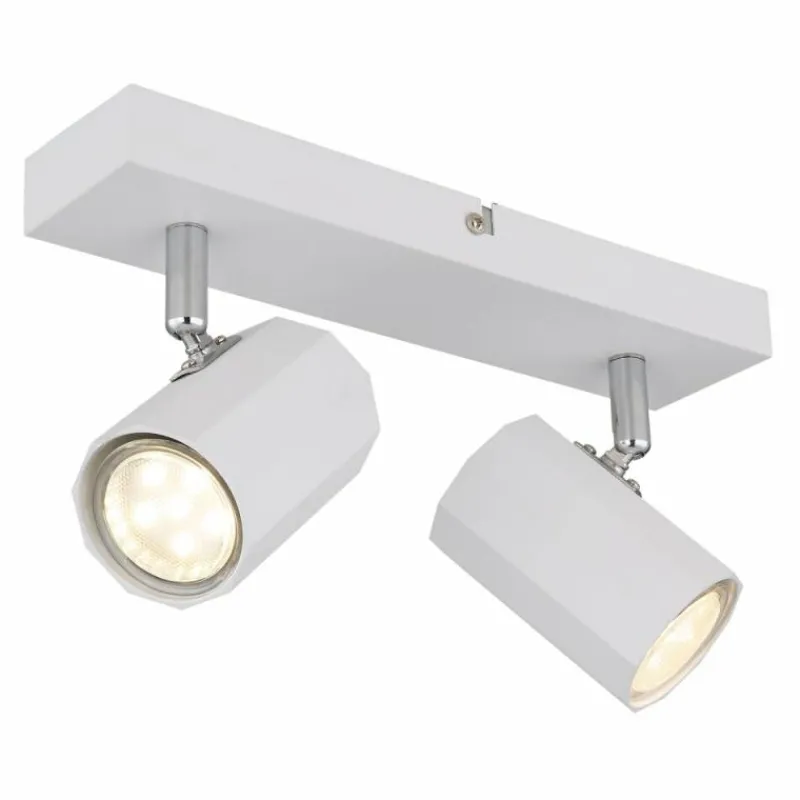 Luminaires Globo Lighting James Plafonnier, Spot de plafond, Applique murale, Spot mural Blanc, 2 lumières* Spots Et Projecteurs