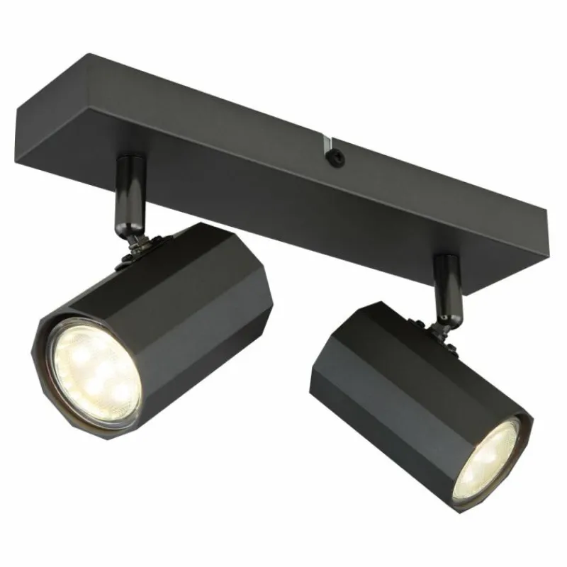 Luminaires Globo Lighting James Plafonnier, Spot de plafond, Applique murale, Spot mural Gris, 2 lumières* Spots Et Projecteurs