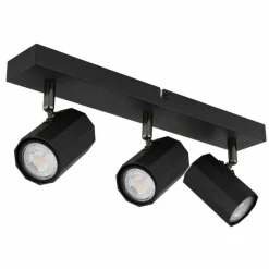Luminaires Globo Lighting James Plafonnier, Spot de plafond, Applique murale, Spot mural Noir, 3 lumières* Spots Et Projecteurs
