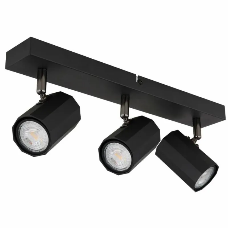 Luminaires Globo Lighting James Plafonnier, Spot de plafond, Applique murale, Spot mural Noir, 3 lumières* Spots Et Projecteurs