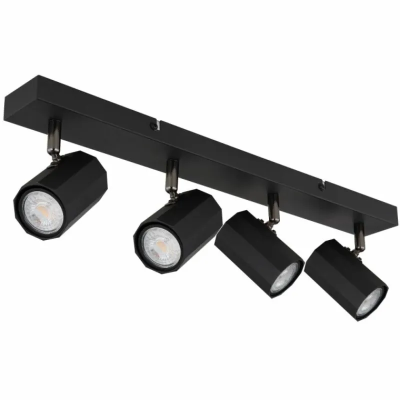 Luminaires Globo Lighting James Plafonnier, Spot de plafond, Applique murale, Spot mural Noir, 4 lumières* Spots Et Projecteurs