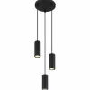 Luminaires Globo Lighting James Suspension Noir, 3 lumières* Suspensions