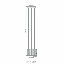 Luminaires Globo Lighting James Suspension Noir, 3 lumières* Suspensions