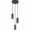 Luminaires Globo Lighting James Suspension Gris, 3 lumières* Suspensions