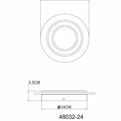 Luminaires Globo Lighting Jayden Plafonnier LED Anthracite, 1 lumière* Éclairage Led