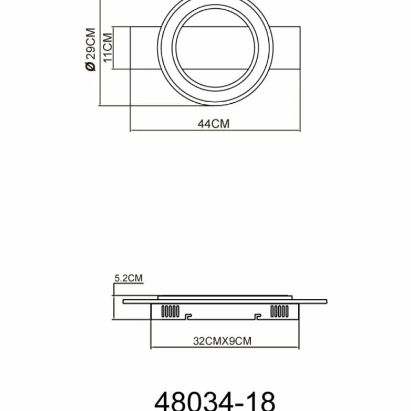 Luminaires Globo Lighting Jayden Plafonnier LED Anthracite, 1 lumière* Éclairage Led