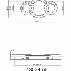Luminaires Globo Lighting Jayden Plafonnier LED Anthracite, 1 lumière* Éclairage Led