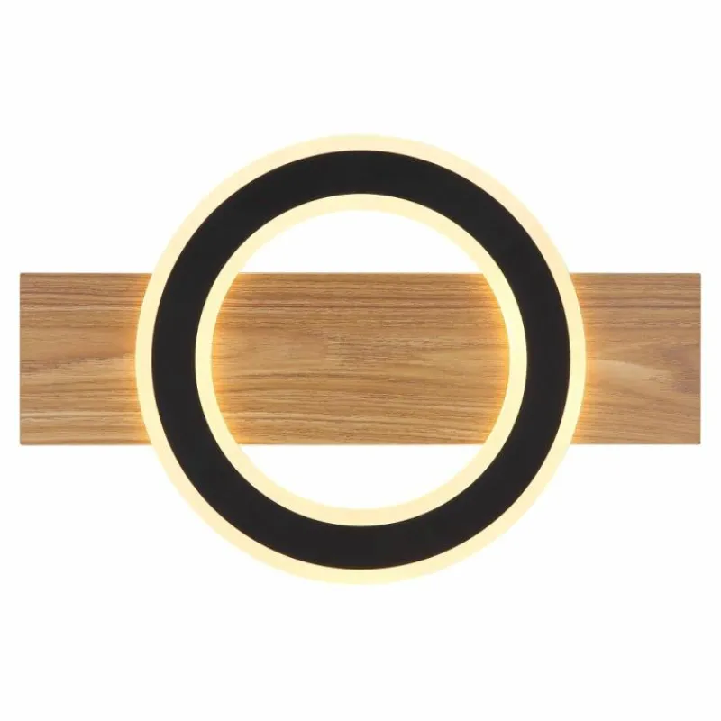 Lampes En Bois-Luminaires Globo Lighting Jayden Plafonnier LED Bois foncé, Écru, 1 lumière