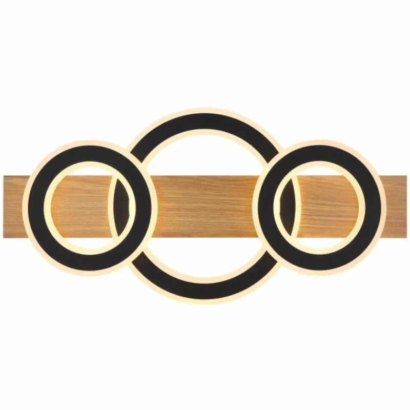 Lampes En Bois-Luminaires Globo Lighting Jayden Plafonnier LED Bois foncé, Écru, 1 lumière