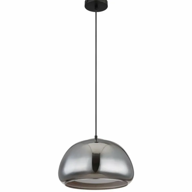 Suspension Verre Fumé-Luminaires Globo Lighting Jella Suspension Noir, 1 lumière
