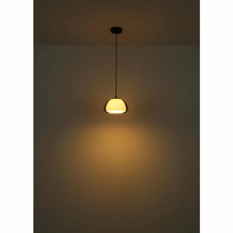 Suspension Verre Fumé-Luminaires Globo Lighting Jella Suspension Noir, 1 lumière