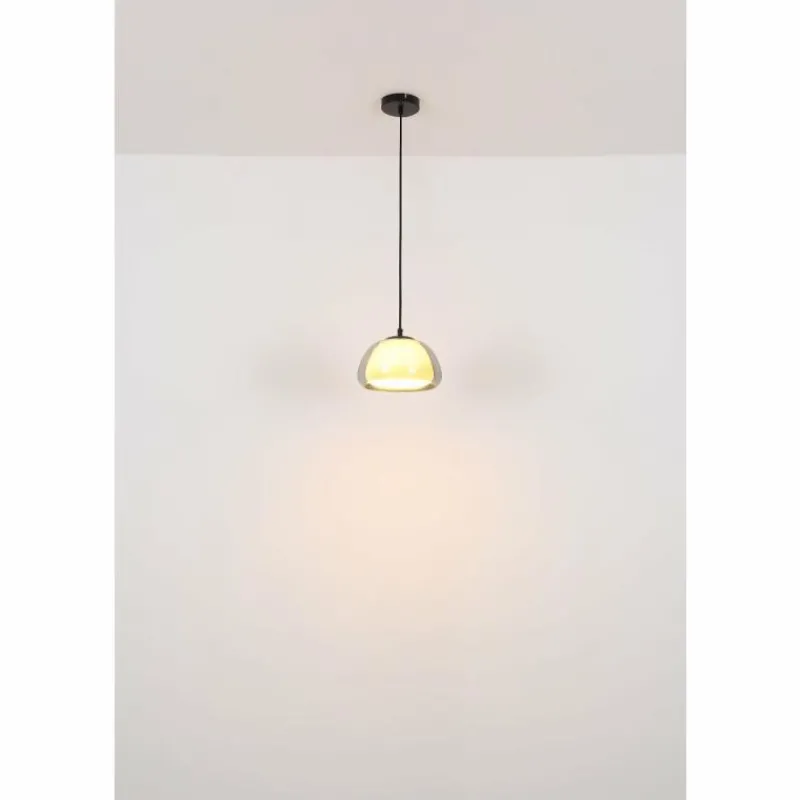 Suspension Verre Fumé-Luminaires Globo Lighting Jella Suspension Noir, 1 lumière