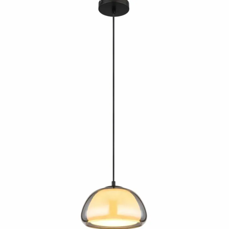 Suspension Verre Fumé-Luminaires Globo Lighting Jella Suspension Noir, 1 lumière