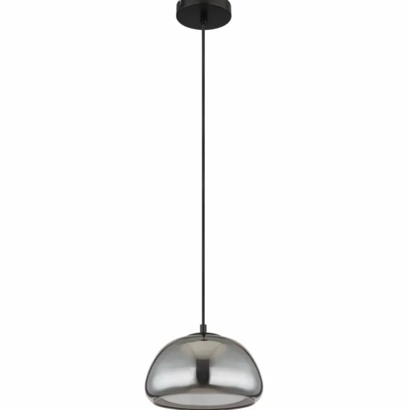 Suspension Verre Fumé-Luminaires Globo Lighting Jella Suspension Noir, 1 lumière