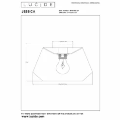 Lampes En Tissu-Luminaires Lucide JESSICA Plafonnier Noir, 1 lumière