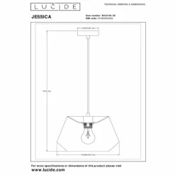 Lampes En Tissu-Luminaires Lucide JESSICA Suspension Noir, 1 lumière
