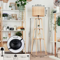 Luminaires Scandinaves-hofstein Jinya Lampadaire Écru, 1 lumière