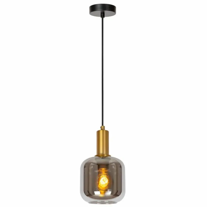 Suspension Verre Fumé-Luminaires Lucide JOANET Suspension Laiton, 1 lumière