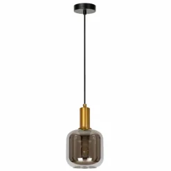 Suspension Verre Fumé-Luminaires Lucide JOANET Suspension Laiton, 1 lumière
