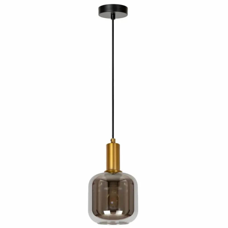 Suspension Verre Fumé-Luminaires Lucide JOANET Suspension Laiton, 1 lumière