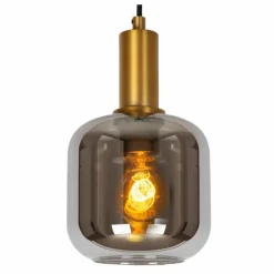 Suspension Verre Fumé-Luminaires Lucide JOANET Suspension Laiton, 1 lumière