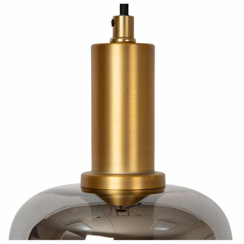 Suspension Verre Fumé-Luminaires Lucide JOANET Suspension Laiton, 1 lumière