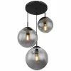 Suspension Verre Fumé-Luminaires Globo Lighting JOEL Suspension Noir, 3 lumières