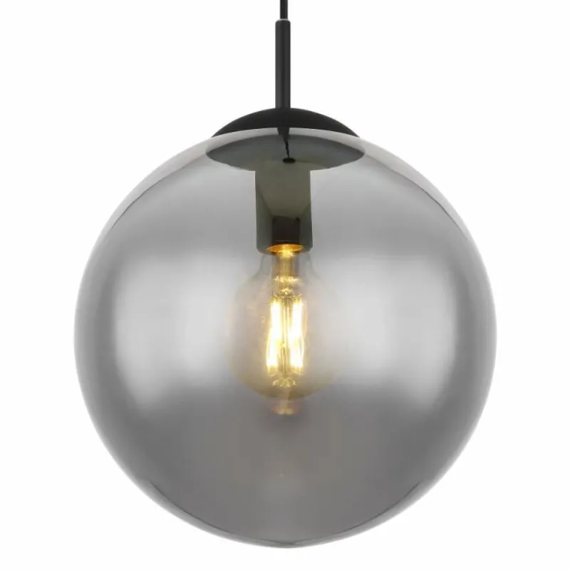 Suspension Verre Fumé-Luminaires Globo Lighting JOEL Suspension Noir, 1 lumière