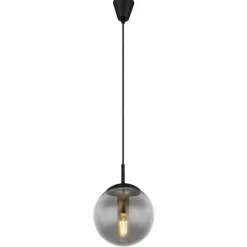 Suspension Verre Fumé-Luminaires Globo Lighting JOEL Suspension Noir, 1 lumière