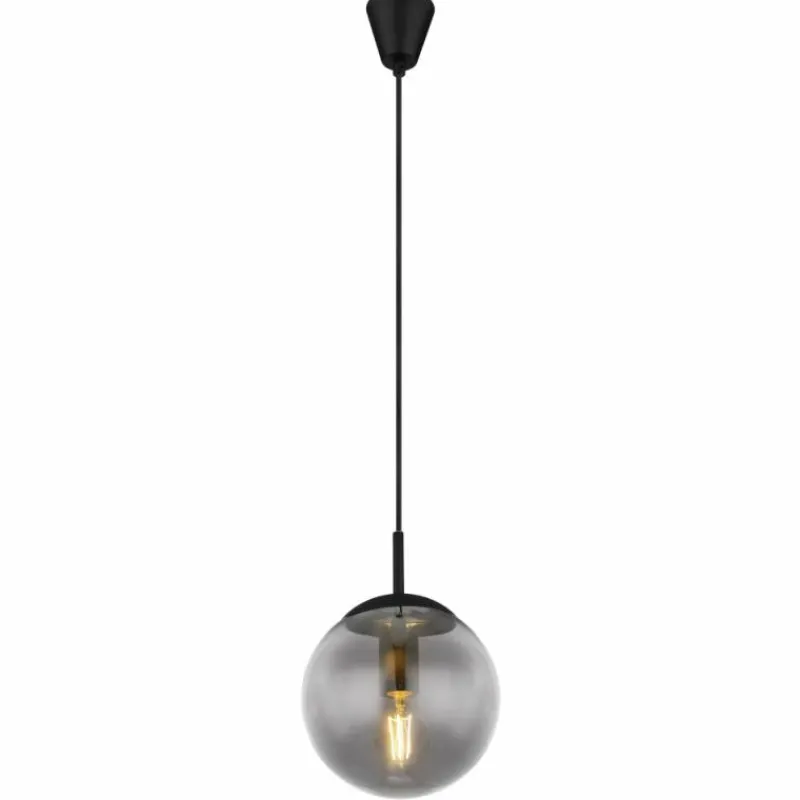 Suspension Verre Fumé-Luminaires Globo Lighting JOEL Suspension Noir, 1 lumière