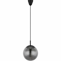 Suspension Verre Fumé-Luminaires Globo Lighting JOEL Suspension Noir, 1 lumière