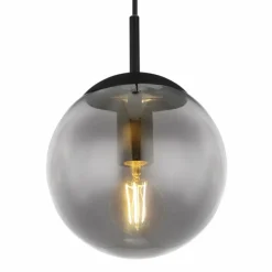 Suspension Verre Fumé-Luminaires Globo Lighting JOEL Suspension Noir, 1 lumière