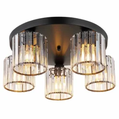 Luminaires Globo Lighting Jordana Plafonnier Noir, 5 lumières* Plafonniers