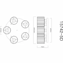 Luminaires Globo Lighting Jordana Plafonnier Noir, 5 lumières* Plafonniers