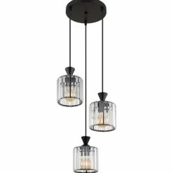 Luminaires Globo Lighting Jordana Suspension Noir, 3 lumières* Suspensions