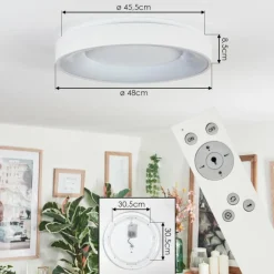 hofstein Joren Plafonnier, Panel LED Blanc, 1 lumière, Télécommandes