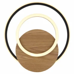 Lampes En Bois-Luminaires Globo Lighting Julio Plafonnier LED Bois foncé, Écru, 1 lumière