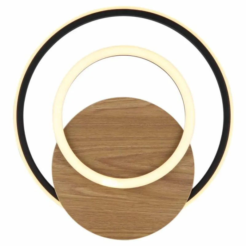 Lampes En Bois-Luminaires Globo Lighting Julio Plafonnier LED Bois foncé, Écru, 1 lumière