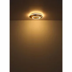 Lampes En Bois-Luminaires Globo Lighting Julio Plafonnier LED Bois foncé, Écru, 1 lumière