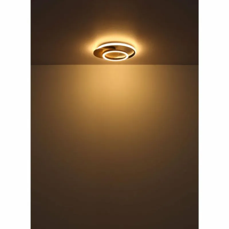 Lampes En Bois-Luminaires Globo Lighting Julio Plafonnier LED Bois foncé, Écru, 1 lumière
