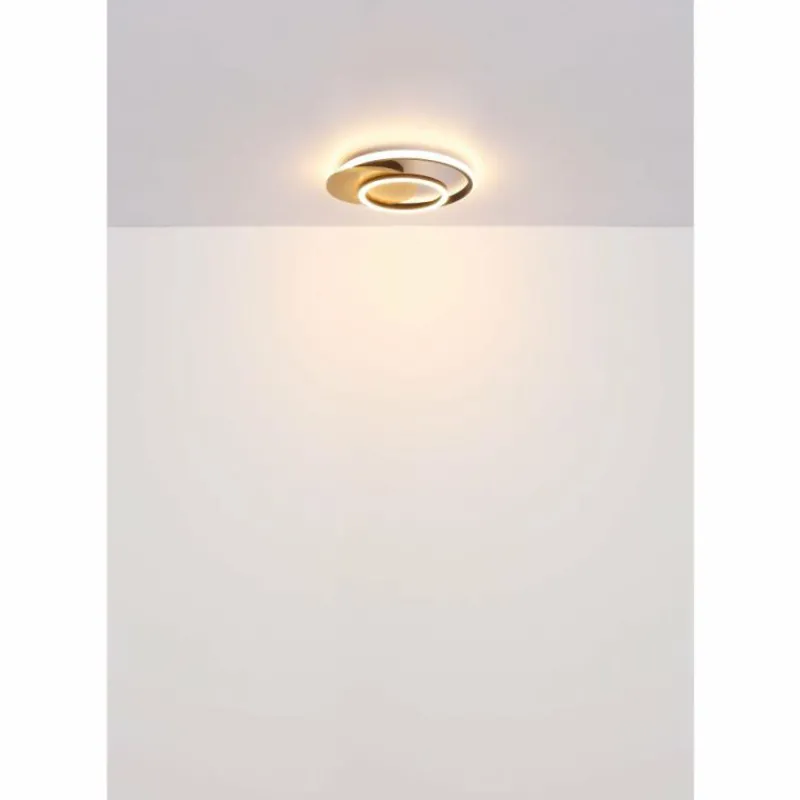 Lampes En Bois-Luminaires Globo Lighting Julio Plafonnier LED Bois foncé, Écru, 1 lumière