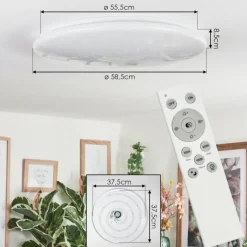 hofstein Junor Plafonnier LED Blanc, 1 lumière, Télécommandes