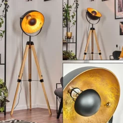 Lampes Dorées-hofstein Jupiter Lampadaire Écru, Noir, 1 lumière