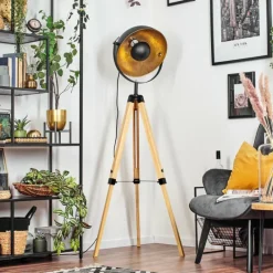 Lampes Dorées-hofstein Jupiter Lampadaire Écru, Noir, 1 lumière