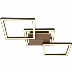 Lampes En Bois-Luminaires Globo Lighting Kaden Plafonnier LED Écru, Noir, 1 lumière