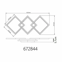 Lampes En Bois-Luminaires Globo Lighting Kaden Plafonnier LED Écru, Noir, 1 lumière