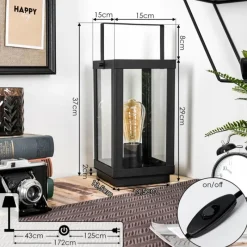 hofstein Karan Lampe à poser Noir, 1 lumière