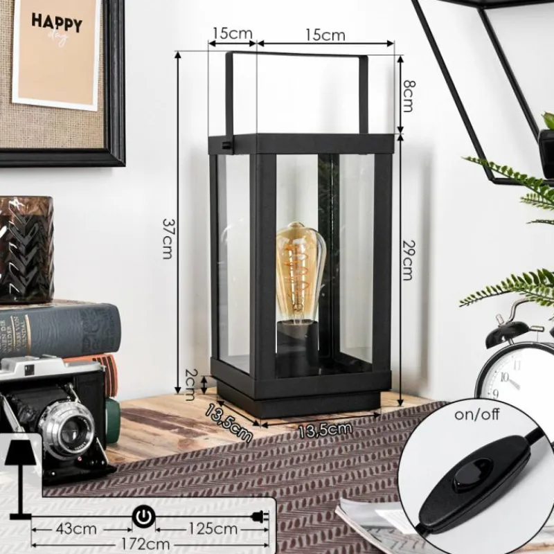 hofstein Karan Lampe à poser Noir, 1 lumière