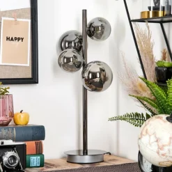 Suspension Verre Fumé-hofstein Kasem Lampe à poser Noir, 4 lumières