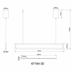 Lampes Dorées-Luminaires Globo Lighting Kayson Suspension LED Noir, 1 lumière